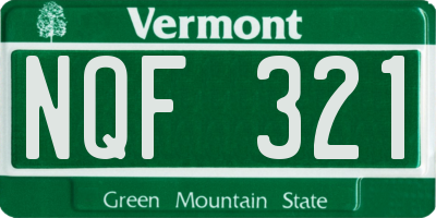 VT license plate NQF321