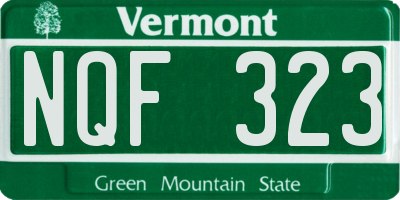 VT license plate NQF323