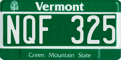VT license plate NQF325