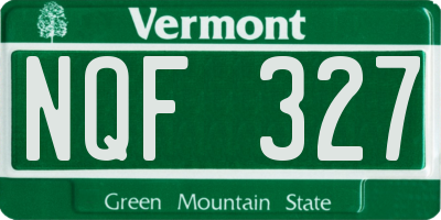 VT license plate NQF327