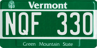 VT license plate NQF330