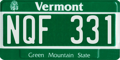 VT license plate NQF331