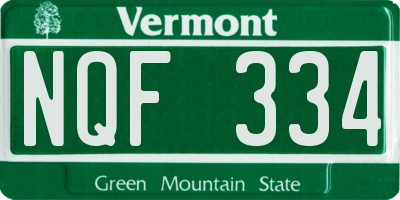 VT license plate NQF334
