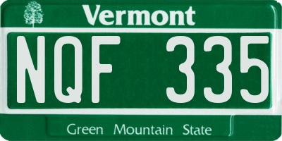 VT license plate NQF335