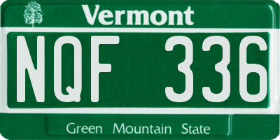 VT license plate NQF336