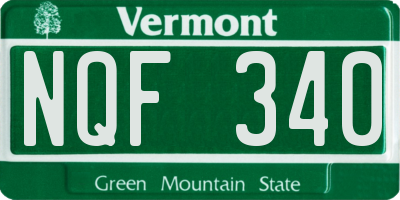 VT license plate NQF340