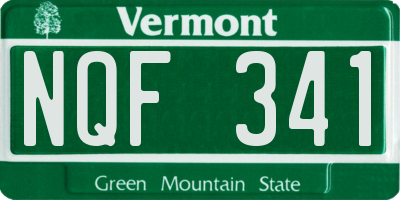 VT license plate NQF341