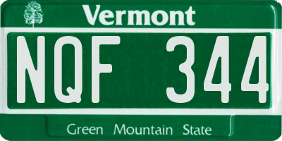 VT license plate NQF344