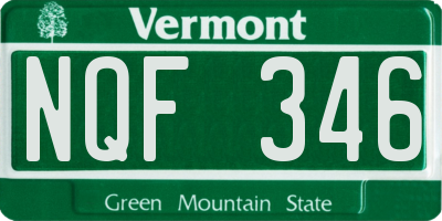 VT license plate NQF346