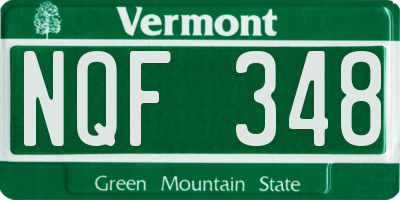 VT license plate NQF348