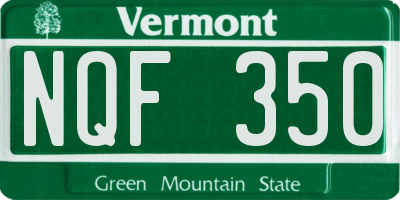 VT license plate NQF350