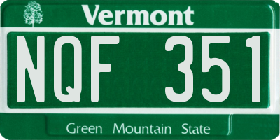 VT license plate NQF351