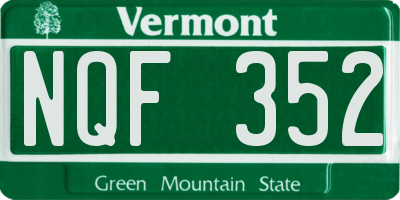 VT license plate NQF352