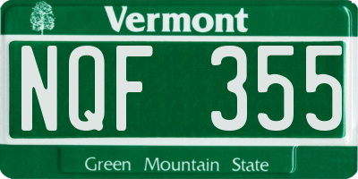 VT license plate NQF355