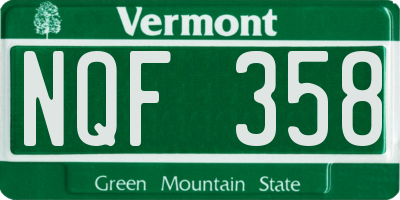 VT license plate NQF358