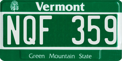 VT license plate NQF359