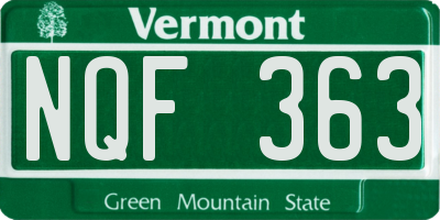 VT license plate NQF363