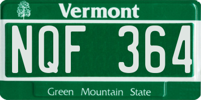 VT license plate NQF364