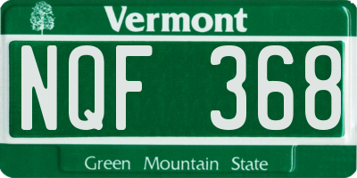 VT license plate NQF368