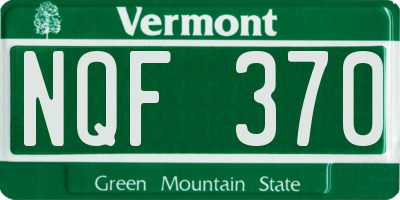 VT license plate NQF370