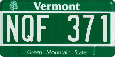 VT license plate NQF371