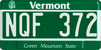 VT license plate NQF372