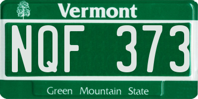 VT license plate NQF373