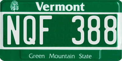 VT license plate NQF388