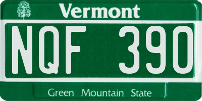 VT license plate NQF390