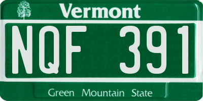 VT license plate NQF391