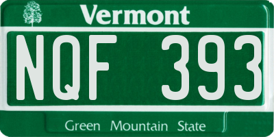 VT license plate NQF393