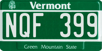 VT license plate NQF399