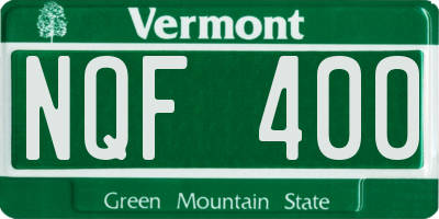 VT license plate NQF400