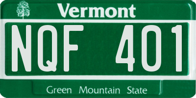 VT license plate NQF401
