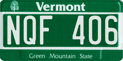 VT license plate NQF406