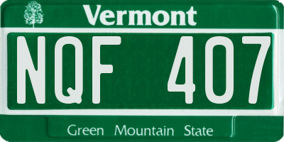 VT license plate NQF407