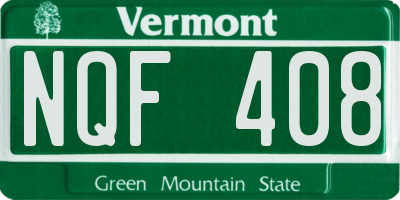VT license plate NQF408