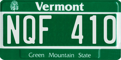 VT license plate NQF410