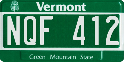 VT license plate NQF412