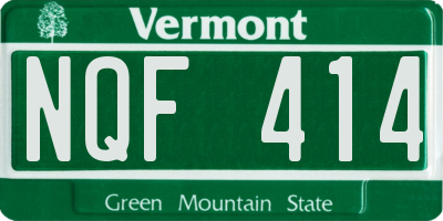 VT license plate NQF414