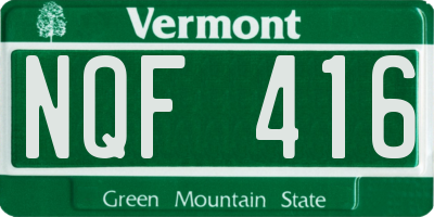 VT license plate NQF416