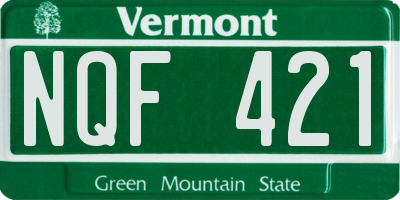 VT license plate NQF421