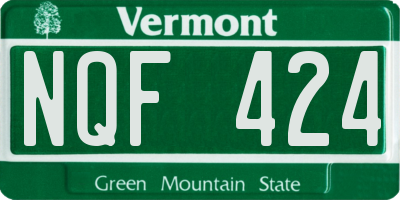 VT license plate NQF424