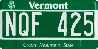 VT license plate NQF425