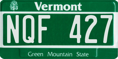 VT license plate NQF427