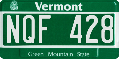 VT license plate NQF428
