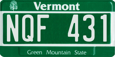 VT license plate NQF431