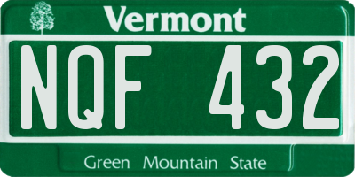 VT license plate NQF432