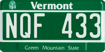 VT license plate NQF433