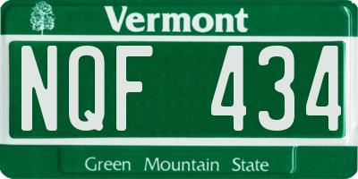 VT license plate NQF434